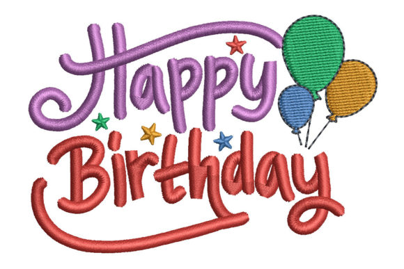 Happy Birthday Text with Balloons