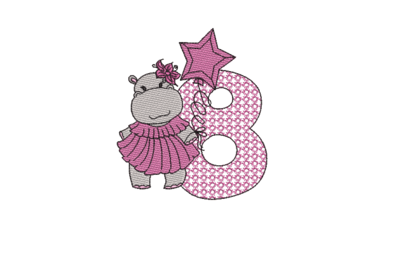 Number 8 Cute Hippo