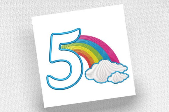 Rainbow Birthday Number Five