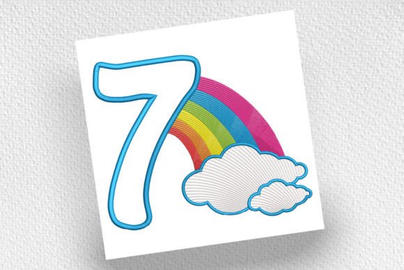 Rainbow Birthday Number Seven