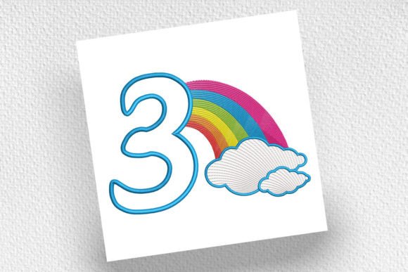 Rainbow Birthday Number Three