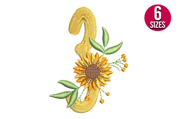 Sunflower Alphabet Number Three